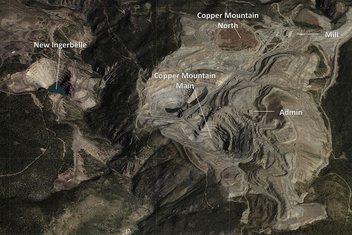 aerial copper mountain map